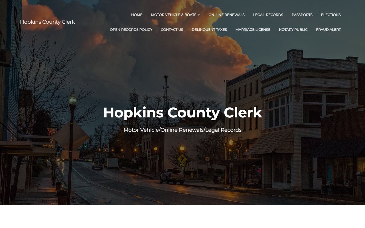 Hopkins County court records County Clerk website