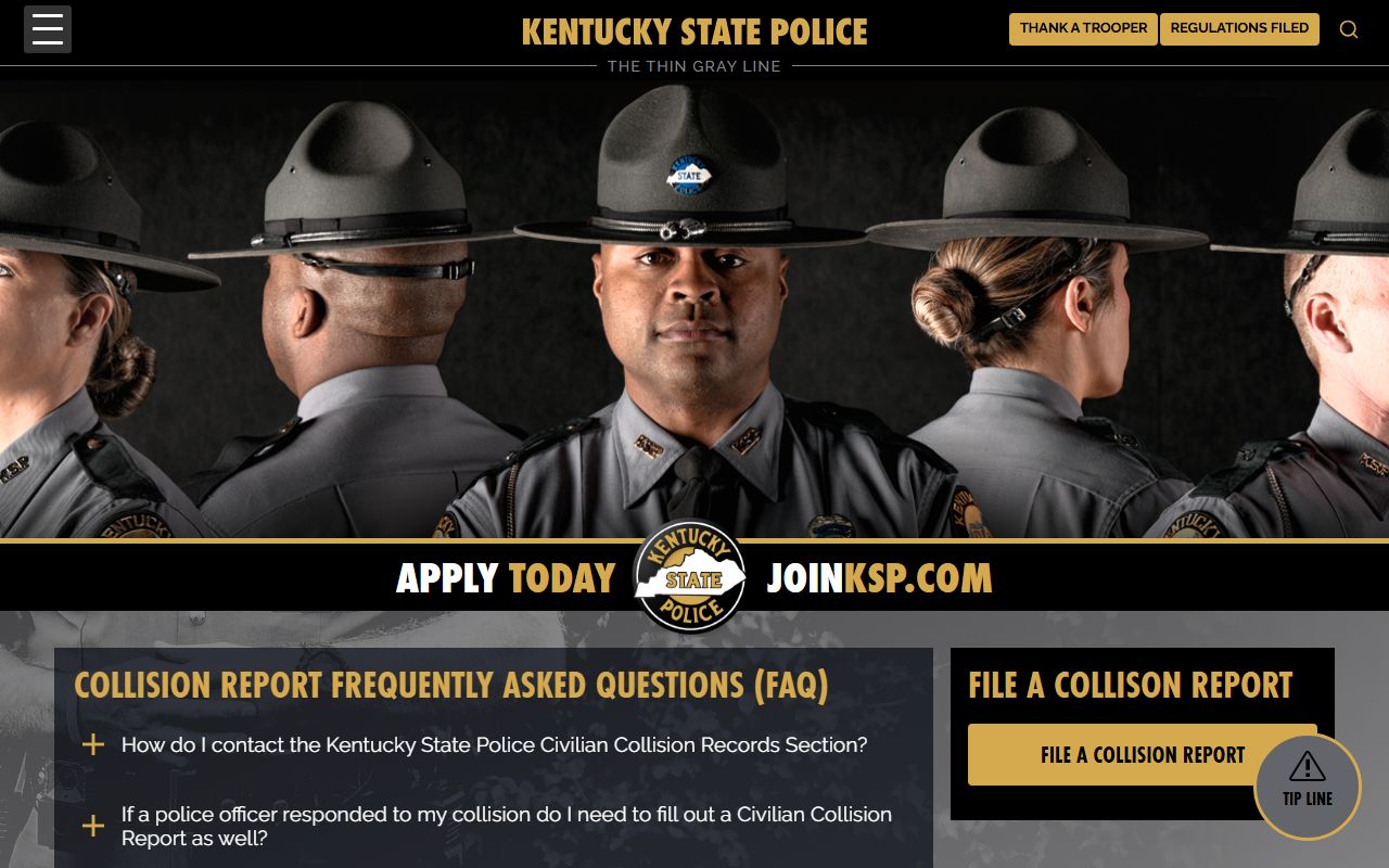 Hopkins County traffic court records Kentucky State Police collision report instructions